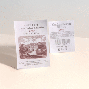 Custom Premium Red Wine Labels with Specialty Textures